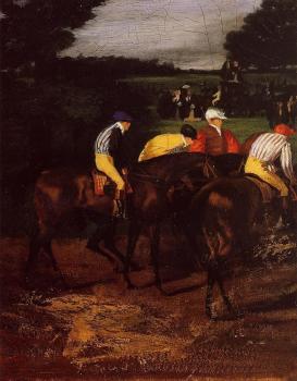 Edgar Degas : Jockeys at Epsom